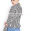 Ladies OEM jacket light long style black and white stripe women blazer