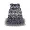 custom Mommy And Me Grey Sequin Tassel Sleeveless O-neck Medium Tulle Dress Boutique girl Lace Dress