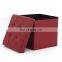 RTS pure color pvc leather  footrest stool for home furniture foldable  storage ottoman