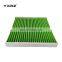 High quality OEM replacement 24x22x3 greenhouse automobile engine parts cleanser carbon car cabin air filters