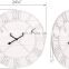 24 Inch Monochromatic Whitewash Roman Numeral Wall wood Clock