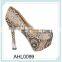 snake skin ladies high heel sexy shoes