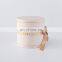 Round rigid gift box containers with ribbon display gift box for depotting permanent soap flower jewelry