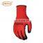 Cheap 13Gauge Red Polyester Shell Palm Coated Sandy Nitrile Working Gloves Manufacturer