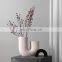 Amazon Hot Selling U- Shape White Creative Decorative Ceramic Crafts Vase Home Decor Office Desktop