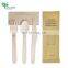 Yada Customized High Quality 140mm 160mm Birch Disposable Spoon Fork Knife Set kraft paper Wooden Cutlery
