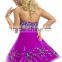Beaded Dress Short Sexy Net Frock Crystals Backless Sweetheart Tulle Mini Ball Gown Club Night Party Dress