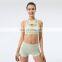 Private Label Workout Sports Bra Leggings Ribbed Hollow Out Sexy Yoga Bra Gym Wear