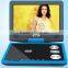 hot selling 9 inch widescreen 16:9, 270 degree rotating shaft portable dvd player