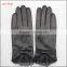 ladies wholesale winter leather hand gloves black with lace