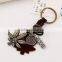 2015 Hot Sale Fashion Punk Men Boys Genuine Leather Keychains Promotional Gift