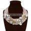 Brown Collar Statement Necklace Color Flower Crystal Wide Necklace