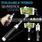Wholesale products new fodable mini selfie stick with audio cable for smartphone