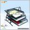 Mutil-function cheap black metal mesh office desktop document file holder