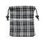 tartan pouches pull cotton string bag promotion collection bag stock bag