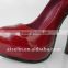 Red patent thick heels dress shoesor modern ladies