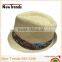 Fashion man panama straw hat with bohemia pattern hatband