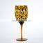 Amber Wine glass with black dot design amber wine glass