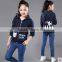 2016 children girls zip fleece hoodie sweatshirt