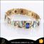 Wholesale Mens Gold Energy Ceramic Bracelet with Engraved Metal Plated