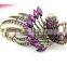 New Design TOP Quality Classic Lovely Vintage Jewelry Crystal Purple Peacock Hairpins Hair Clips