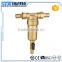 ART.5073 Household 1/2" forged body natural color sand blast brass sediment pre water filter with gauge meter for the pipeline