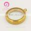 30mm Stainless steel gold color magnet glass floating locket pendant for locket floating