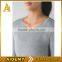 Classical women gray color plain long sleeve yoga gym t shirts seamless