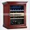 45 bottles double layers glass door wood wine cabinet
