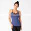 Girl Active Wear Black Mesh At Front Neckline With Racerback Yoga Tank Top