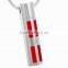 SRP8380-Red Perfume Bottle Cylinder Memorial Jewelry Stainless Steel Cremation Keepsake Ashes Pendant