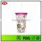 promotional 16oz bpa free insulated acrylic mug with straw