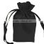 6 inch x 9 inch black wholesale satin dust bag with drawstring close