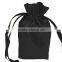 6 inch x 9 inch black wholesale satin dust bag with drawstring close