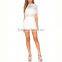 Hot Selling Elegant Modest Lady White Lace Short Sleeve Fashion Jumpsuits