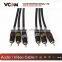2015 Top Selling RCA Cable 1.8m 3RCA Jacks to 3RCA Jacks