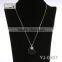 Mother-of-pearl Pendant Tiny Triangle Boho Blue Tassel Crystal Friendship Necklace