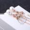 925 sterling silver rose gold fresh water pearl necklace fashion women necklace jewelry supplies 6310039