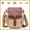 cotton canvas leather shoulder laptop messenger bag