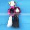 wholesale handmade faux fox tail keychains