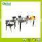 Outdoor furniture garden brushed aluminum plastic wood polywood dining table and chairs set