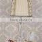 Luxury European style crystal table lamp with white color lace lampshade
