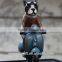 Vintage Resin Bulldog Riding Figurine