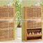 Oil Chinese Catalpa Wood Grid Three Layers of Cabinets