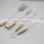 3-Piece Stainless Steel Barbecue Tool Set With Round Wood Handle