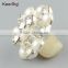 Vogue hotsale flower rhinestone pearl button pins for garments WBK-1484