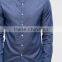 Guangzhou High Quality Custom Long Sleeve Spread Collar Mens Cotton Elastane Stretch Denim Casual Navy Solid Shirts
