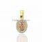 Three Tone Plated cz Medallion Pendant