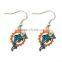 New Products 2015 fleur de lis football charm dangle earring for crowd