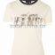 MGOO Wholesale Contrast Collar Stitching Short Sleeve T-shirt Women Silver Foil Print T Shirt Fitness
